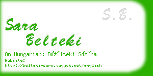 sara belteki business card